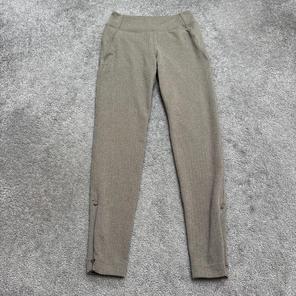 Athleta Headlands Hybrid Cargo Tight Leggings Womens Herringbone XS Ankle Zip